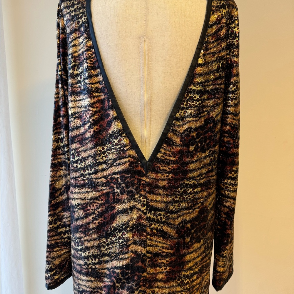 Philip Plein Women’s Evening Blouse Open Back Long Sleeve Size L Need Repair